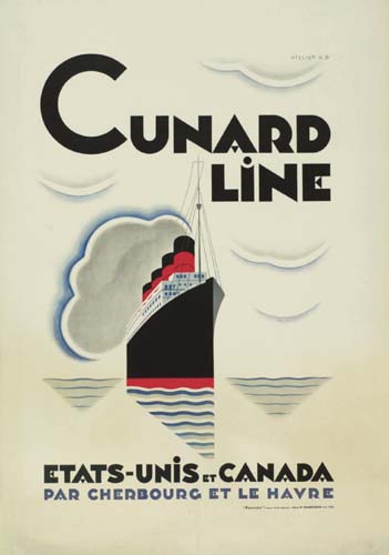 ALEXEY BRODOVITCH (1898-1971) CUNARD LINE. 1929. 42x29 inches. H. Chachoin, Paris.